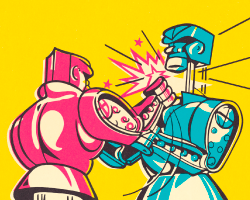 Proto2 vs. Proto3 fighting robots